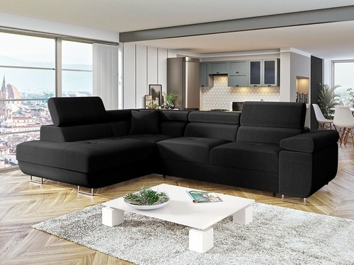 Shaped corner sofa bed with - sofa,