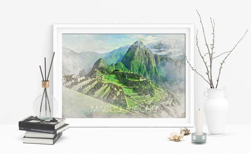 Machu picchu art print - print,