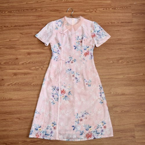 Pink flora aodai qipao - pink,