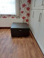 REDUCED - brown faux leather 'storage' pouffee stool with easy access hinged lid