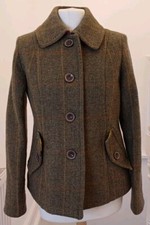 Joules Victoria Tweed Jacket Size 8 Excellent Condition Toad Green. A54