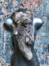 C new  design High Quality 100% real silver platinum Fox  fur Scarf Collar