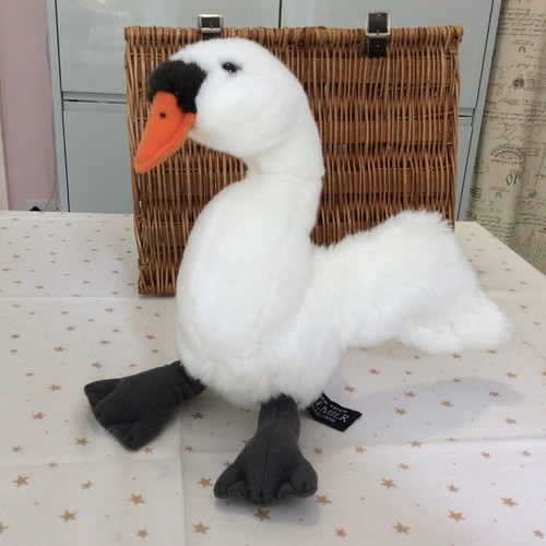 Plush white mute swan with - mute,