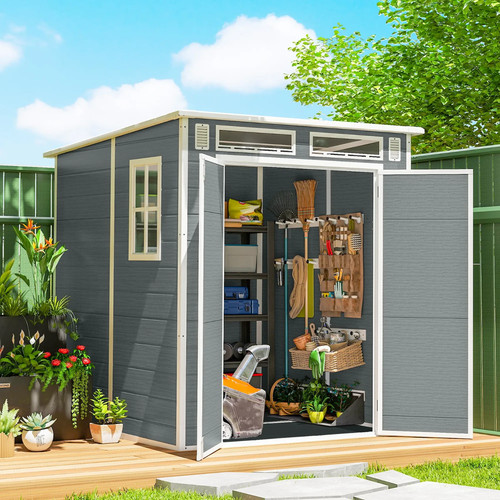 Plastic garden shed 6x6ft - plastic,