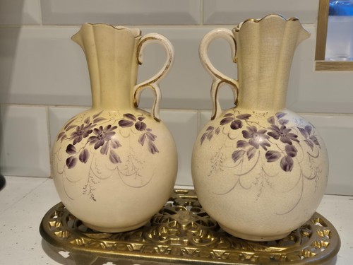 Pair victorian jug vases - pair, of