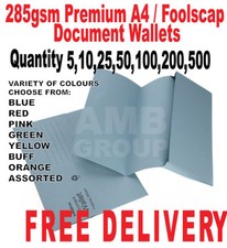  A4/ FOOLSCAP CARDBOARD ENVELOPE FILING DOCUMENT WALLET FOLDERS 