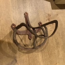 Vintage Wrought Iron Farm Stable Horse Tack Bridle Rack