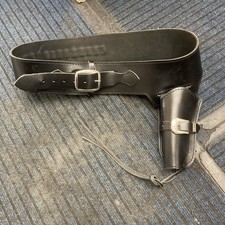 Black Leather Single Gun Holster And Belt