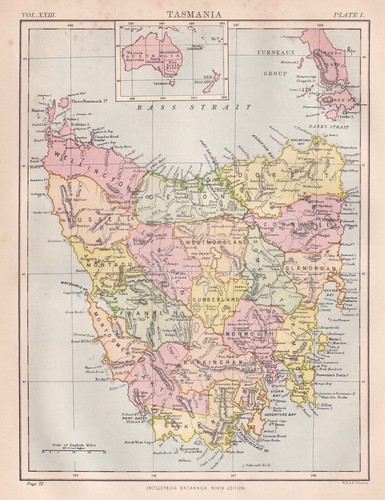 1888 tasmania formerly van - :,