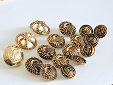sixteen vintage brass buttons Military, Naval themes  + Anchors one signed
