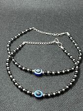 Anklet Pair Black Bead Stone