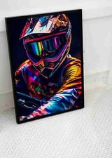 MOTOCROSS MOTORBIKE RIDER POSTER ART HELMET DIRT BIKE RACING SPORT A2 A1 SIZE