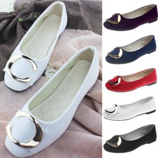 Ballerina Ballet Women's Dolly Pumps Slip On Ladies Flat Boat Loafers Shoes Size