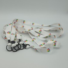 Google Travel Logo Lanyard PRC 2021 SnugZ USA White Strap Badge Holder Lot of 6