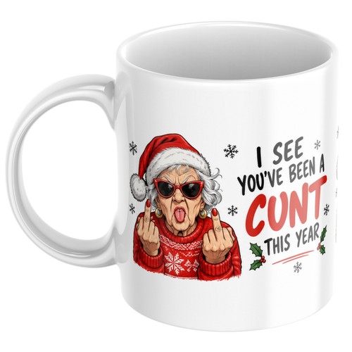 Funny rude christmas gift mug - rude,