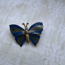 Blue Butterfly Vintage Brooch