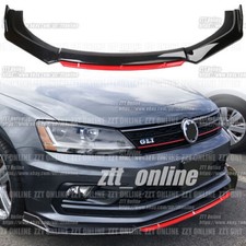 For VW Jetta MK6 2016-2018 GLI Sedan Gloss R Style Front Lip Splitter Bumper Kit