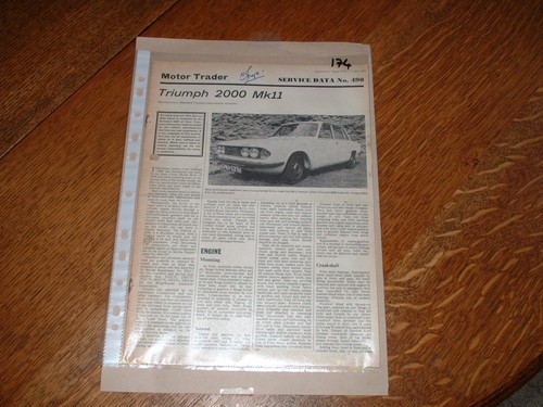 Triumph 2000 motor trader - mk, 2