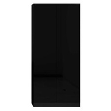 2 Door Matt Black Wardrobe Modern Bedroom Furniture Scandinavian Style Storage