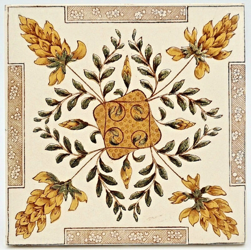 Antique fireplace tile - fireplace,