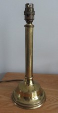 Lovely Lacquered Brass Reeded Column Table Lamp. DMS Birm. 12" / 31cm Tall