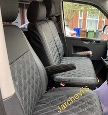 VW Transporter T5, T6 Leatherette Seat Covers  Tailored Fit All Three Rows.