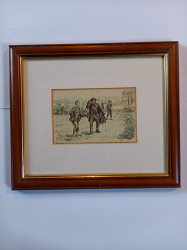Framed antique satirical print