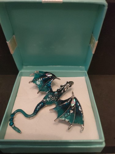 Shimmering blue enamel flying - enamel,