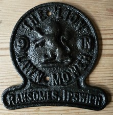 Antique Cast Iron Lion Lawnmowers Plaque