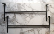 Set of 2 Black Power Coat Metal Cross Frame Legs Bench/Coffee Tables 