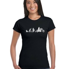 Two Wheel Evolution Womens Funny Motorbike T-Shirt Bike Biker Motorcycle