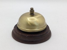 Vintage Brass/Wood Counter Top Shop Bell A102  P897