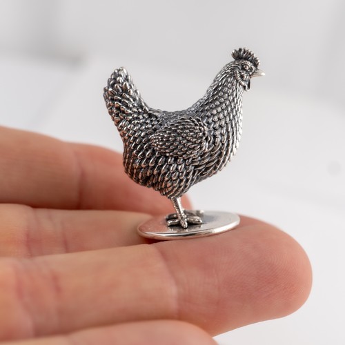 Solid sterling silver hen - sterling,
