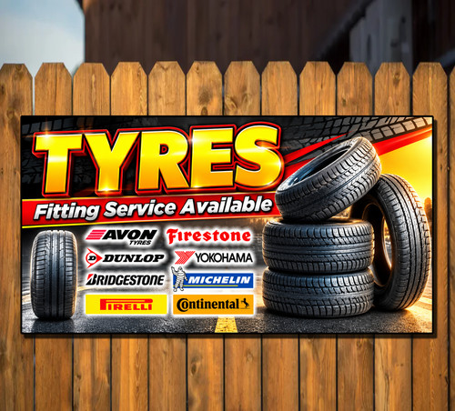 Tyres sign banner outdoor - tyres,
