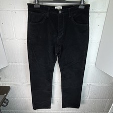 Mens Wrangler Arizona Corduroy Jeans Black W34 L30 Straight Leg Soft Cotton