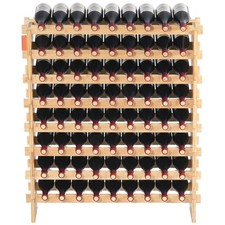 72 Bottle Upgrade Modular Wine Rack Bamboo Wood Display Shelf 8-Tier