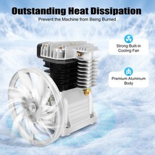 Air Compressor Bare Pump Motor Head 3HP Piston Twin Cylinder 2.2KW 250L/min UK