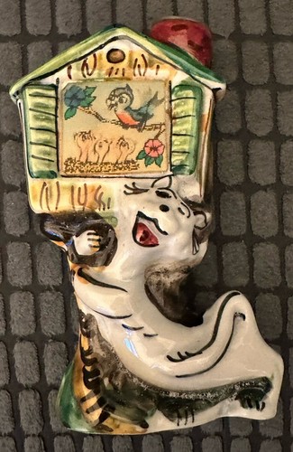 Miniature ceramic cat and - cat,