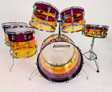 Rare Ludwig Vistalite Tequila Sunrise 1970s Drum Kit Amazing Condition  6 Drums