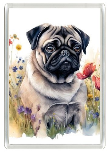 Pug dog fridge magnet - pug,