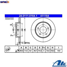 2x BRAKE DISC 24.0111-0164.1