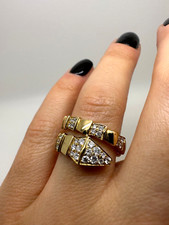 9Ct Yellow Gold Snake Diamond