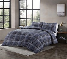 Tartan Check Stripe Floral Duvet Quilt Cover Bedding Set Single Double King Size