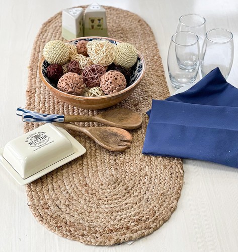 Alv oval jute table - jute, 13x
