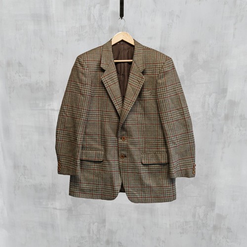 Browngreen wool check - browngreen,