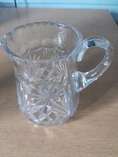 Cut glass water jug - cut,