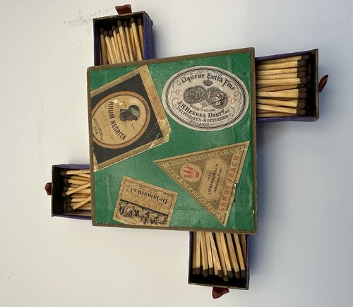Vintage decoupage match - vintage, holder