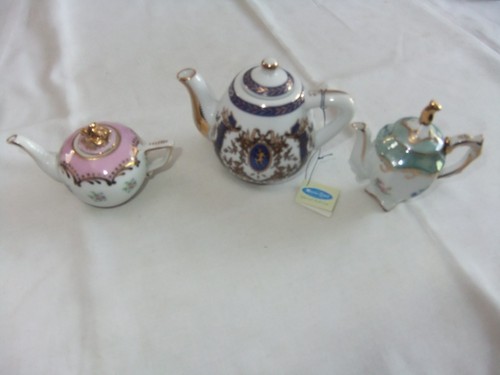 Vintage miniature teapots - vintage,