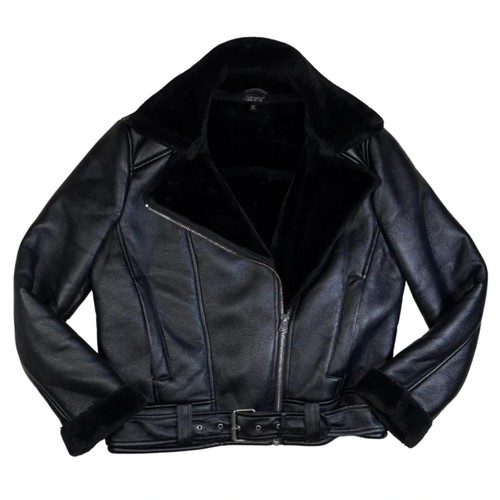 Topshop black faux - faux, leather