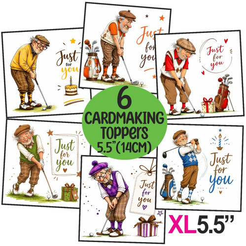 Old men golfers card - men,